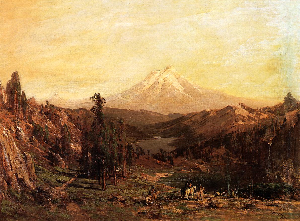 1192x878 Mount Shasta And Castle Lake California 1880 Painting Thomas - Mount Shasta Painting