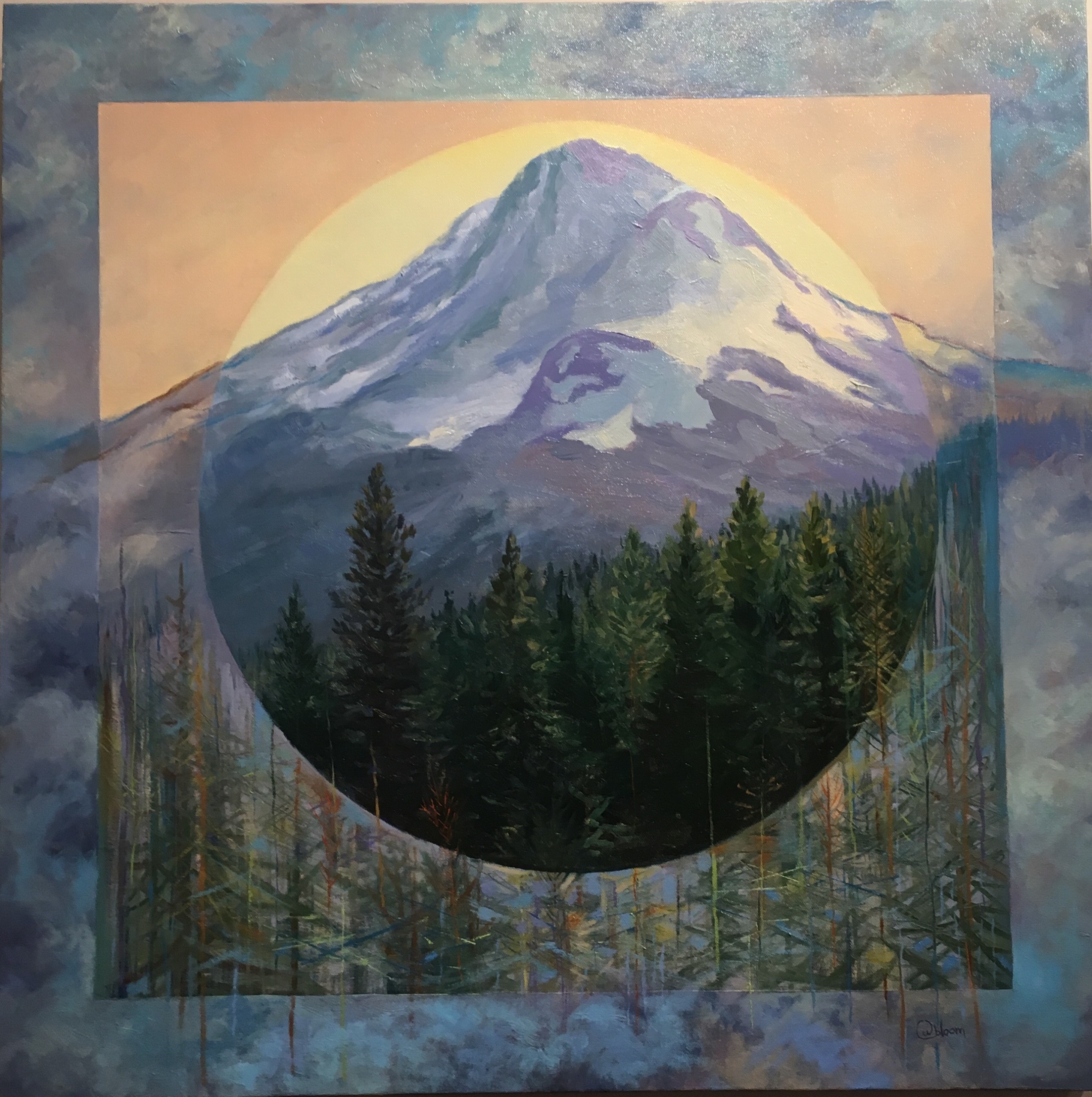 2548x2560 Carolyn Bloom Painter - Mount Shasta Painting