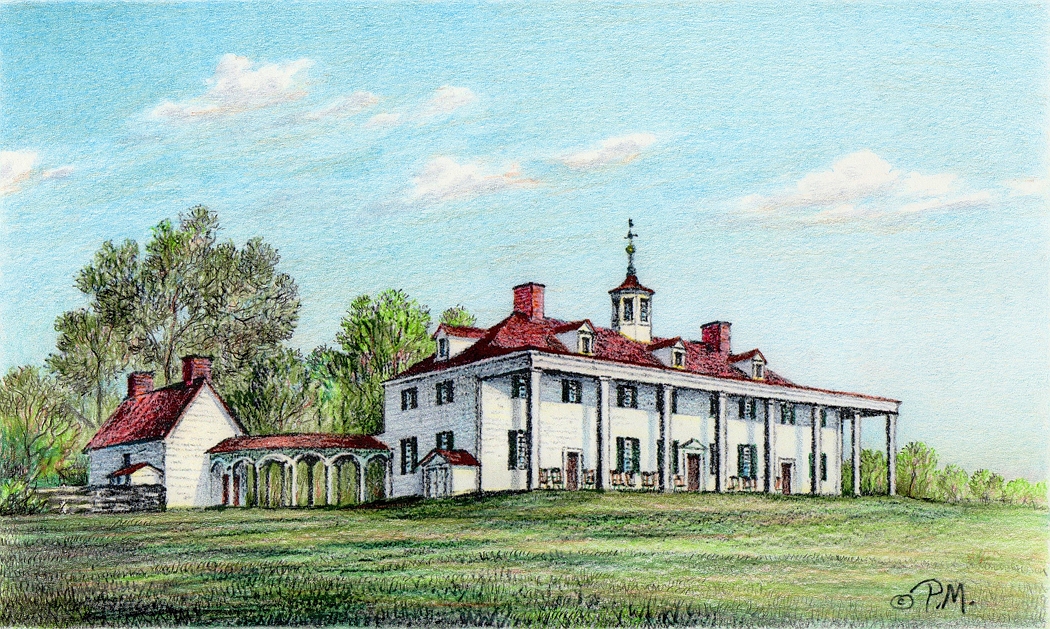 1050x629 George Washington's Mount Vernon - Mount Vernon Painting