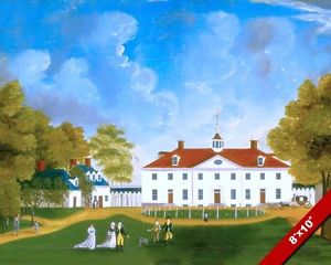 300x240 George Washington Mount Vernon American Folk Art Painting Real - Mount Vernon Painting