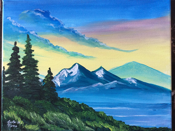 Mountain Acrylic Painting at PaintingValley.com | Explore collection of ...