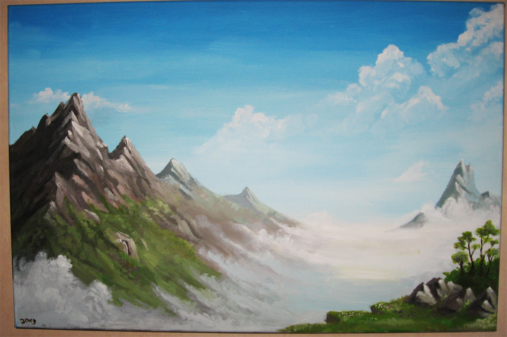 1000x666 Mountains Acrylic By Joey B - Mountain Acrylic Painting