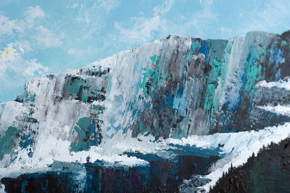 1000x667 Mountains Of Lake Louise Acrylic Painting By Calgary Artist - Mountain Acrylic Painting