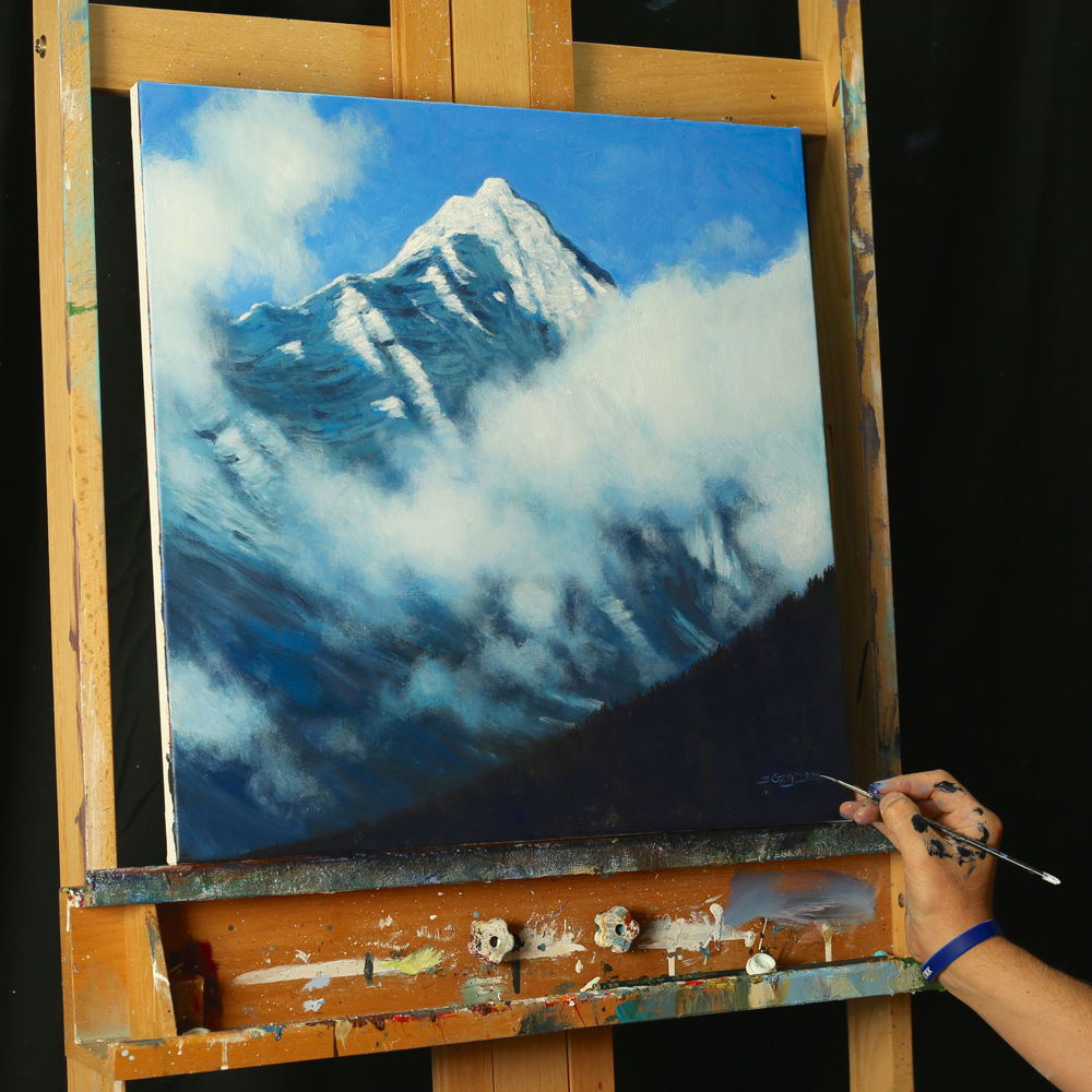 1000x1000 Towering Mountain An Online Acrylic Painting Lesson Tim Gagnon - Mountain Acrylic Painting