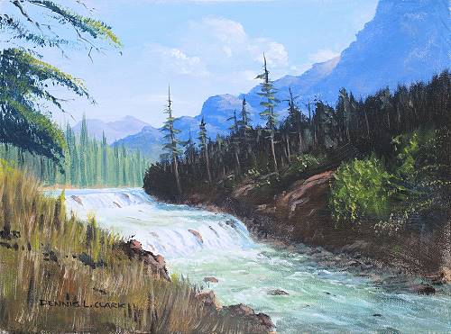 500x371 How To Paint A Mountain Stream In Acrylic - Mountain Acrylic Painting