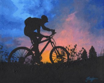 340x270 Mountain Bike Art Print Mountain Bike Poster - Mountain Bike Painting