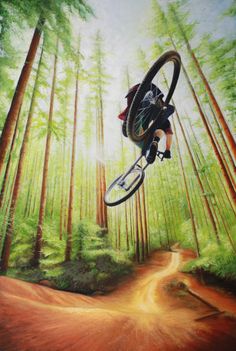 Mountain Bike Painting at PaintingValley.com | Explore collection of ...