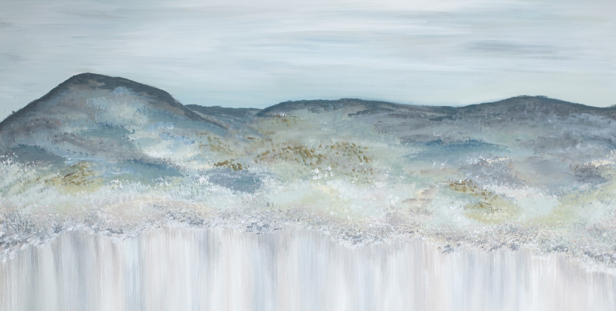 2048x1036 Heather Mountain, Canvas Print, Clonlea Design Elaine Tomlin - Mountain Canvas Painting