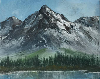 340x270 Mountain Painting Etsy - Mountain Canvas Painting