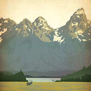 300x300 Mountains Canvas Artwork Icanvas - Mountain Canvas Painting