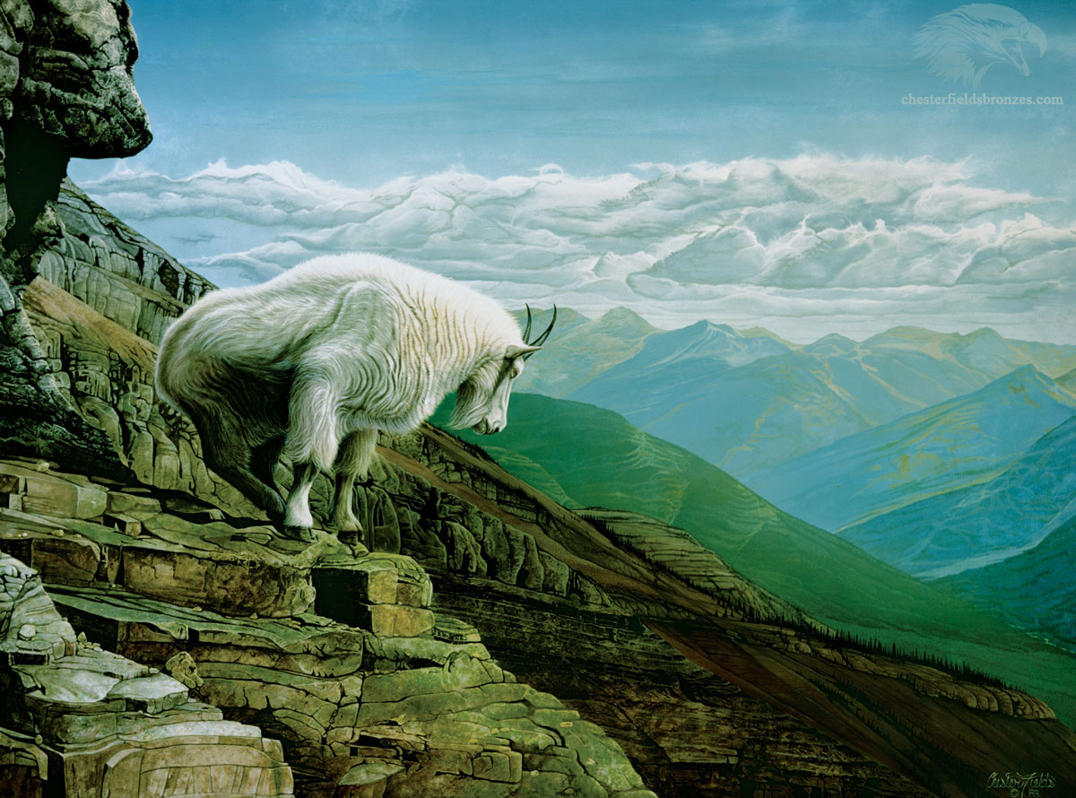 1200x890 Heavens Gate Wildlife Art Mountain Goat Painting - Mountain Goat Painting