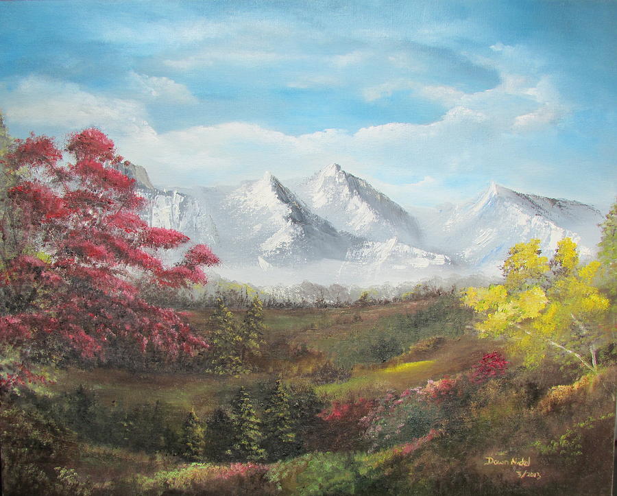 900x723 Mountain High Painting By Dawn Nickel - Mountain High Painting