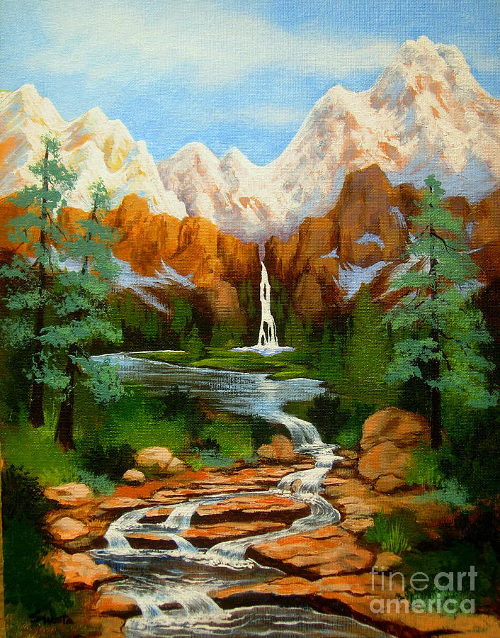 706x900 Rocky Mountain High Painting By Shasta Eone - Mountain High Painting