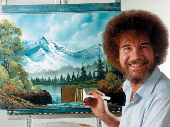 570x427 Happy Little Clouds' Bob Ross Painting Party Offers River Deep - Mountain High Painting