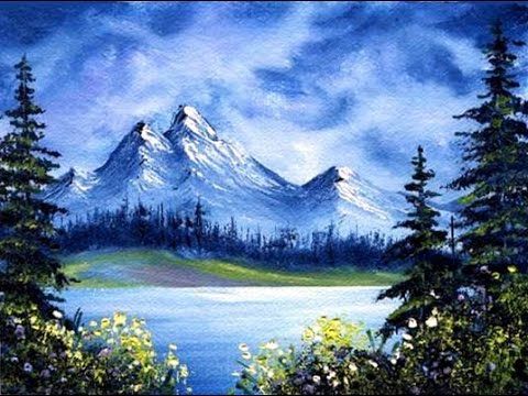 480x360 Mountain Lake Solitude (4x6) Small Amp Simple Oil Painting - Mountain Lake Painting