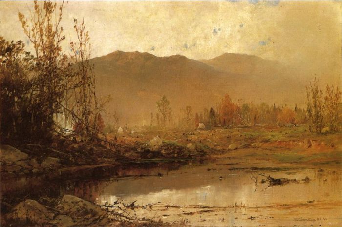 700x465 Mountain Lake In Autumn , 1883 - Mountain Lake Painting