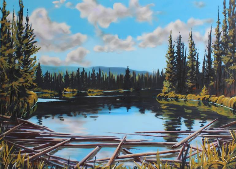 770x553 Saatchi Art Mountain Lake Painting By Dan Toro - Mountain Lake Painting