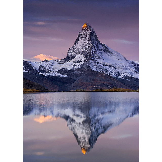 640x640 Diy Diamond Painting Cross Stitch Needlework Mosaic Diamond - Mountain Lake Painting