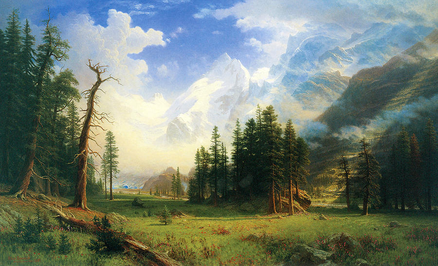 900x546 Mountain Landscape Painting By Albert Bierstadt - Mountain Landscape Painting