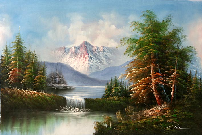 Mountain Landscape Painting at PaintingValley.com | Explore collection ...