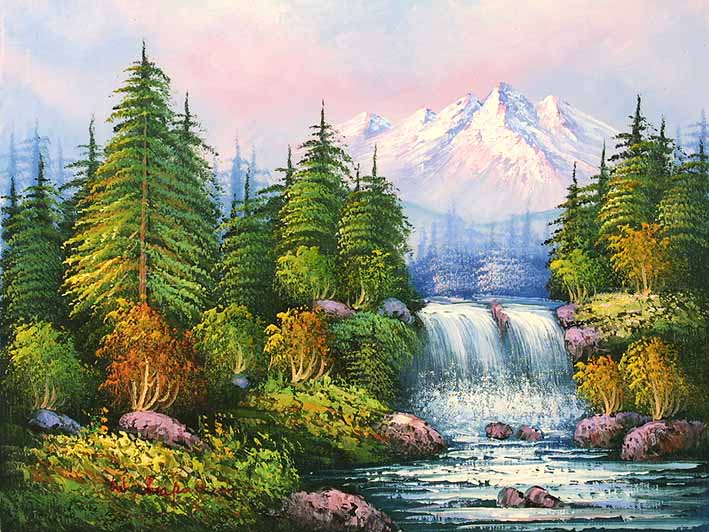 709x532 Classic Mountain Landscape,oil Paintings Online - Mountain Landscape Painting