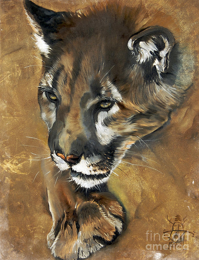 688x900 Mountain Lion - Mountain Lion Painting
