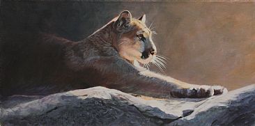 366x181 Mountain Lion - Mountain Lion Painting