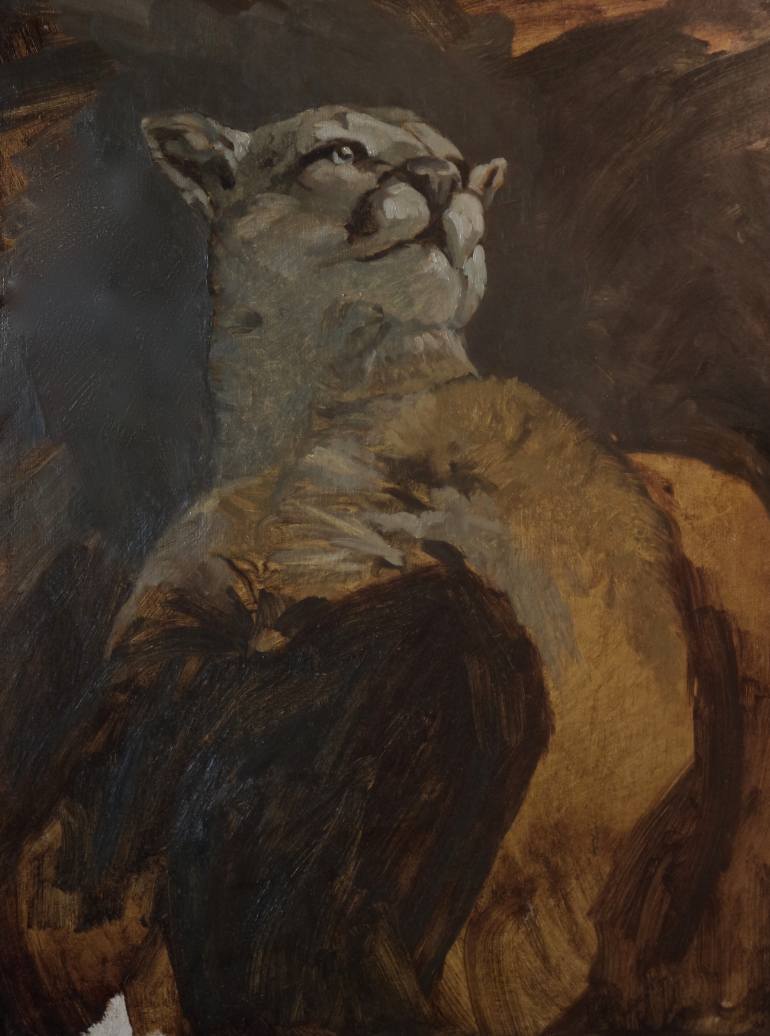 770x1036 Saatchi Art Mountain Lion Painting By Michael Foulkrod - Mountain Lion Painting