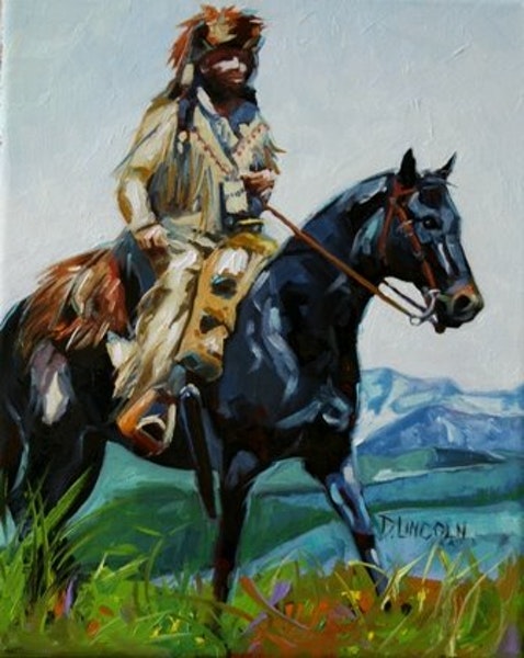 478x600 Mountain Man By Artist Debbie Grayson Lincoln, - Mountain Man Painting