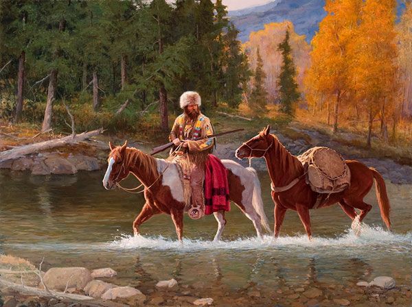 600x448 Pics For Gt Mountain Men Paintings Mountain Men - Mountain Man Painting