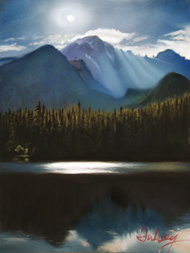 275x366 Painting In Rocky Mountain National Park, Colorado - Mountain Night Painting