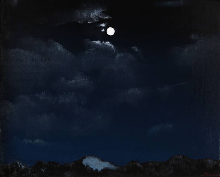 770x620 Saatchi Art Mountain Night Painting By Igor Sikorski - Mountain Night Painting