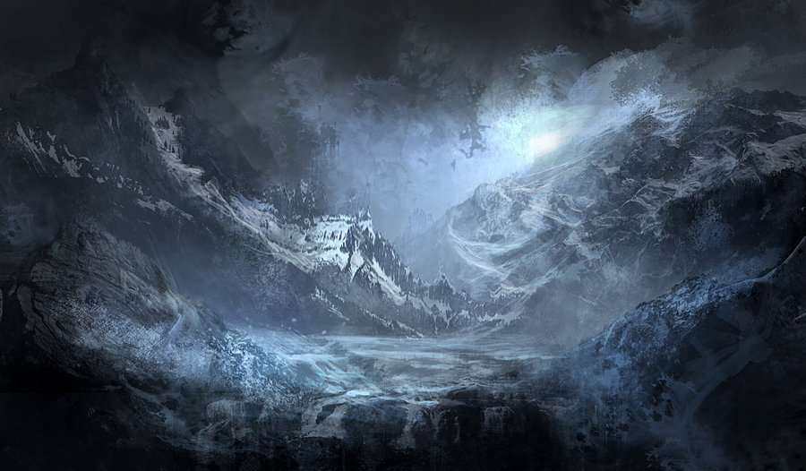 900x526 Speed Painting Night Mountain By Georgelovesyart - Mountain Night Painting