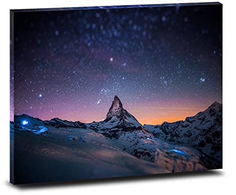 463x382 Fresh Look Color 5 Piece Wall Art Painting Starry - Mountain Night Painting