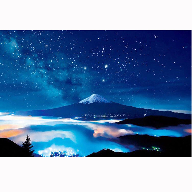 800x800 D Sh 5d Diy Diamond Embroidery Night Snow Mountain Diamond - Mountain Night Painting