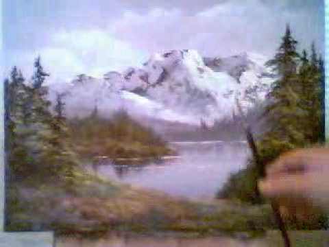 480x360 Happy Little Mountain Oil Painting - Mountain Oil Painting