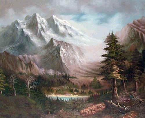 500x407 Land, Sea Amp Nature Oil Painting - Mountain Oil Painting