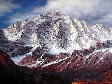 388x291 Mountain Oil Painting By Jackie Leung Redbubble - Mountain Oil Painting