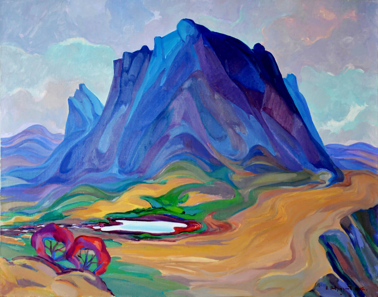 1489x1171 Blue Mountain Oil Painting - Mountain Oil Painting