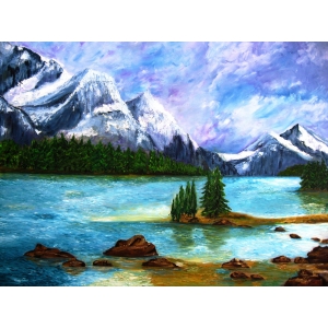 300x300 Rocky Mountains Oil Painting. Paintings Of Rocky Mountains. Rocky - Mountain Oil Painting