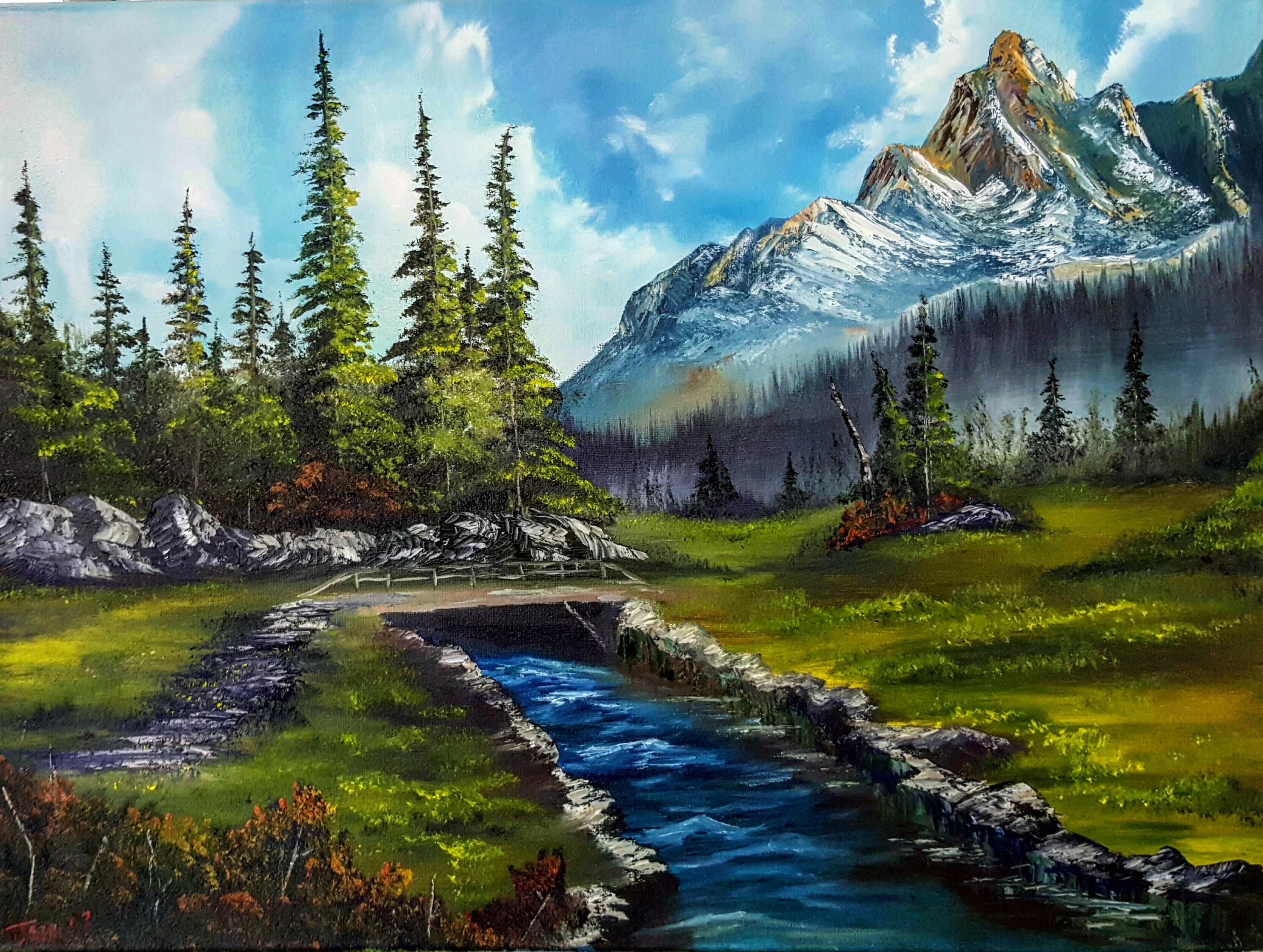 Mountain Oil Painting At PaintingValley.com | Explore Collection Of ...