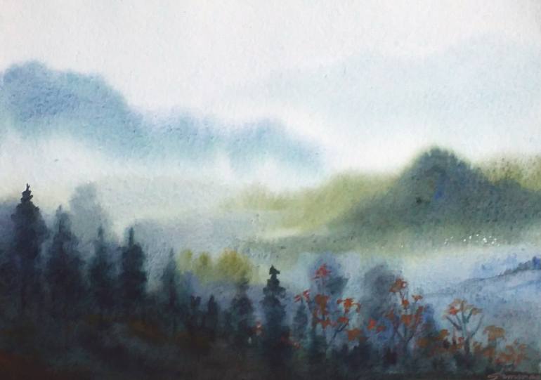 770x541 Saatchi Art Beauty Of Mountain Forest - Mountain Painting