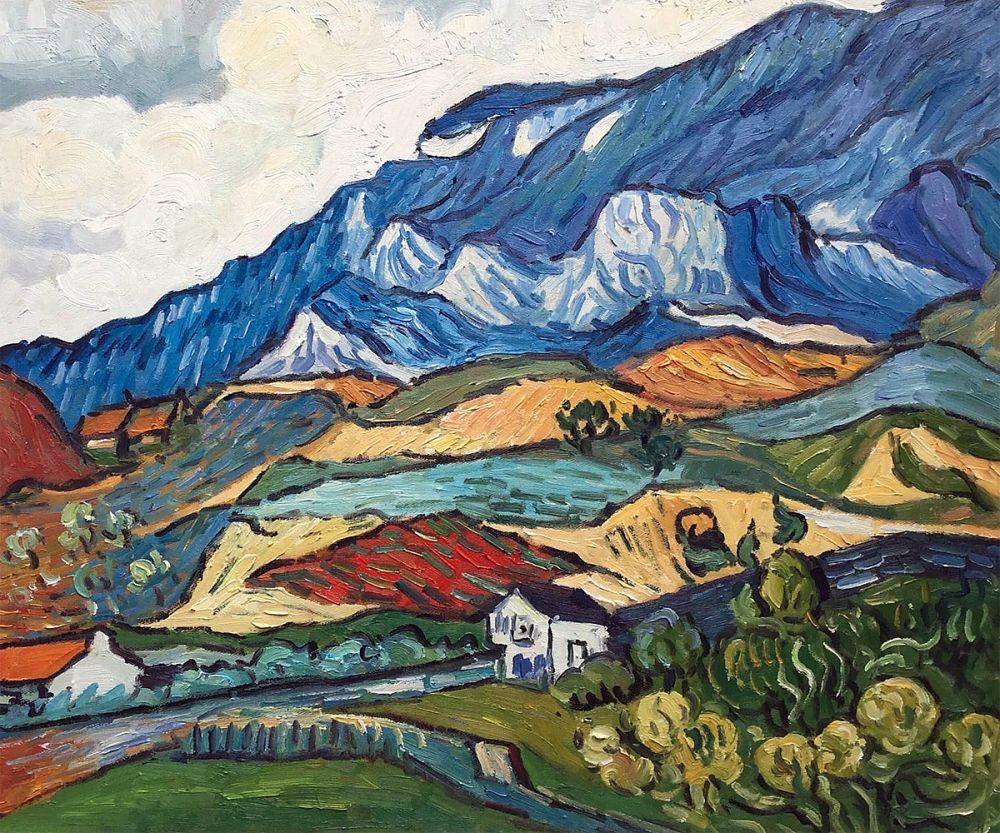1000x833 Vincent Van Gogh, Les Alpilles, Mountain Landscape Near South Reme - Mountain Painting