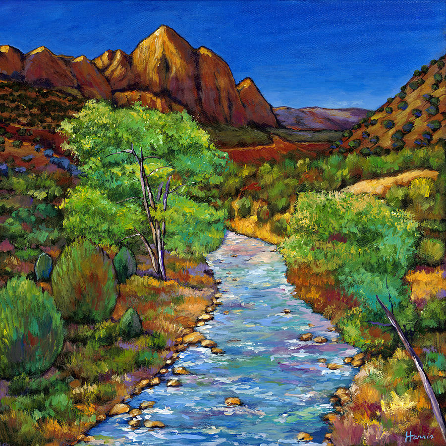 900x900 Zion Painting By Johnathan Harris - Mountain Painting
