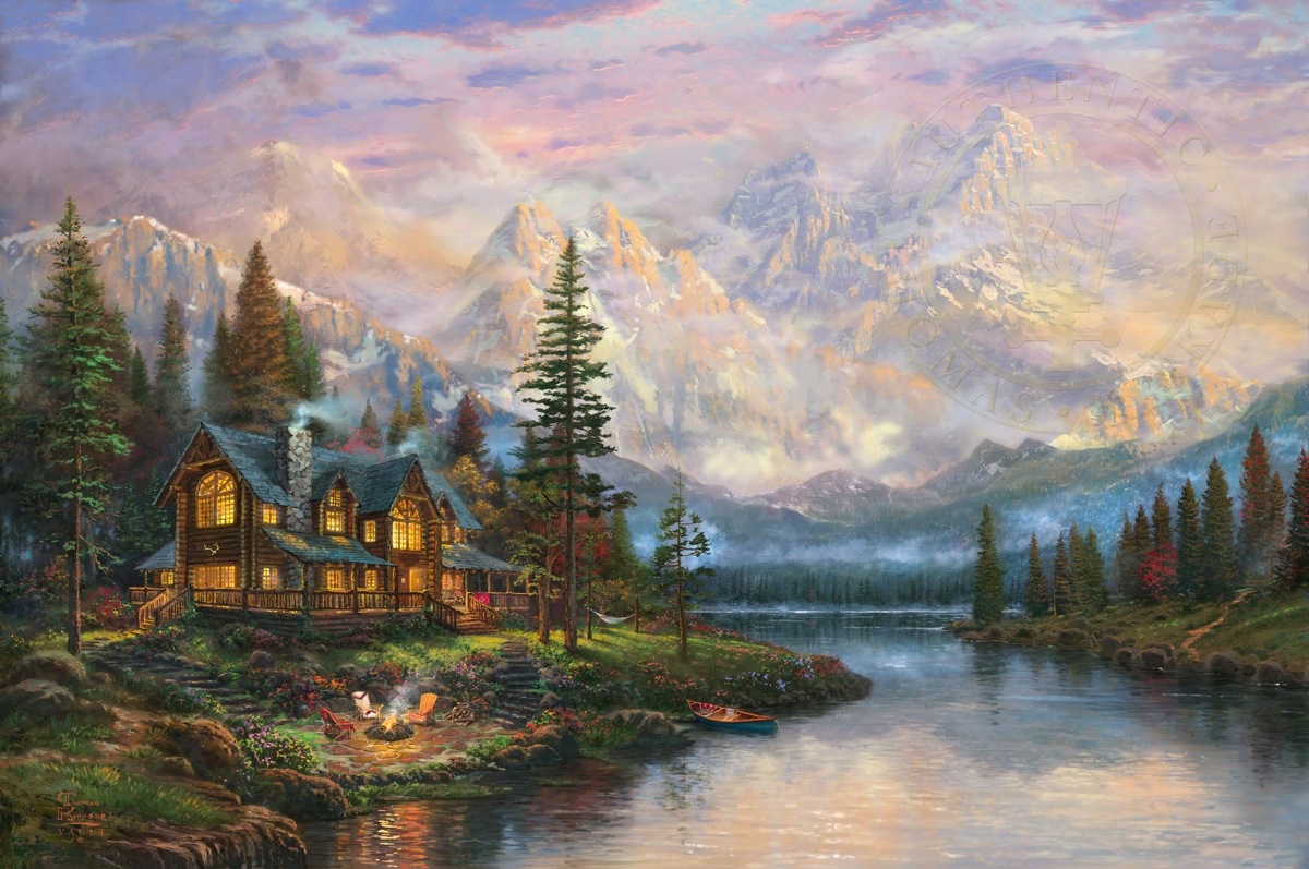 1200x797 Cathedral Mountain Lodge Limited Edition Art The Thomas - Mountain Painting