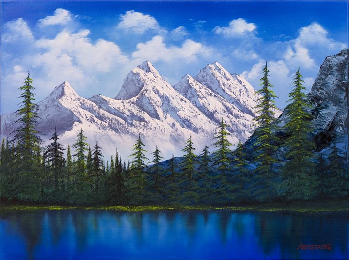 720x536 Mountain Range Painting - Mountain Range Painting