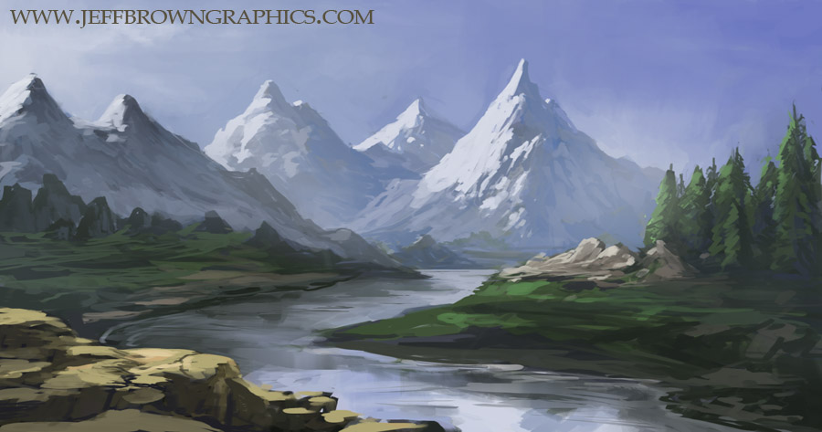 Mountain Range Painting at PaintingValley.com | Explore collection of ...