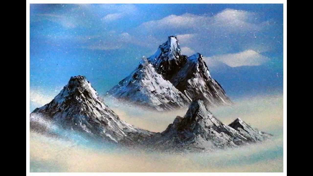 1280x720 Mountain Range Spray Paint Art - Mountain Range Painting