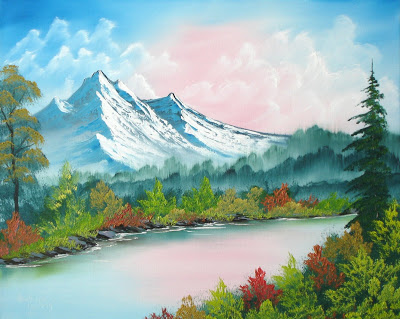 400x319 Paint With Barb New Painting, Mountain Range - Mountain Range Painting