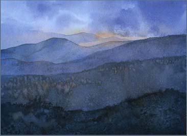 366x266 Painting Demo Use Lifting To Create A Dramatic Sky - Mountain Range Painting